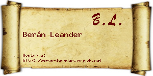 Berán Leander névjegykártya